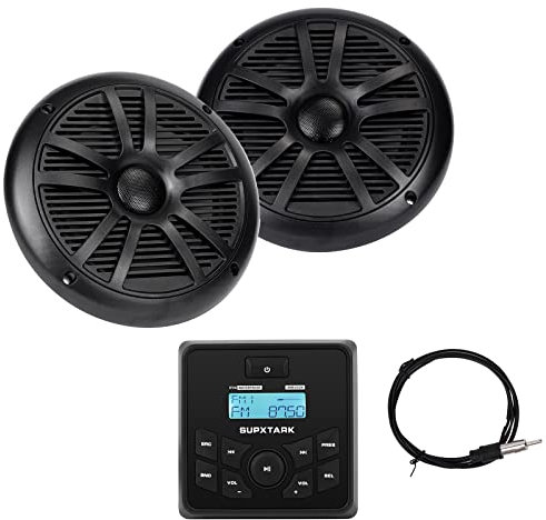 Marine Stéréo Bluetooth Radio Lecteur 2 x 6.5 Noir