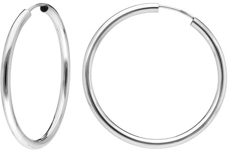 trendor Damen Ohrringe 925 Silber Creolen ⌀ 40 mm eleganter Ohrschmuck für Damen, zauberhafter Silberschmuck, zeitlose Geschenkidee, 15048