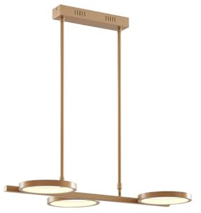 QAZQA - Moderne Hängelampe I Pendellampe I Pendelleuchte Gold I Messing inkl. LED 3-flammig-stufig dimmbar 3-flammig - Vivé Dimmer I Dimmbar I Wohnzimmer I Schlafzimmer - Aluminium Länglich - I (nicht