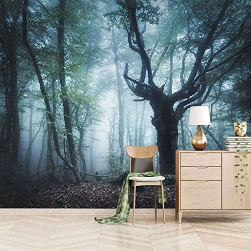 Style Européen 3D Paysage De Forêt Verte Photo Peintures Murales Papier Peint Salon Hôtel Luxe Fond Peinture Murale Décor Peler Et Coller Affiches Murales Auto-Adhésif Art Mural 140(L) x70(H) cm