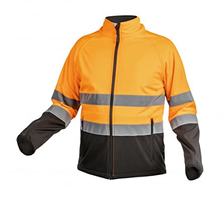 HÖGERT TECHNIK Softshell Warnschutzjacke EXTER Klasse 2 Orange XXL, Winddicht, Flexibel, Bequem