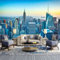 GIVLWF Papier Peint Panoramique de Horizon De La Ville De Manhattan, Paysage Urbain De New York Poster Murale Intissé - pour Chambre Salon Décoration Murale - 300 x 210 cm