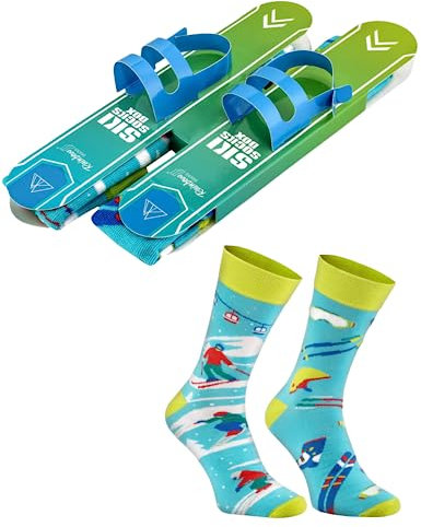 Rainbow Socks - Damen Herren Skier Socken Box - Novelty Geschenk für Skifahrer - 1 Paar - Größen EU 36-40