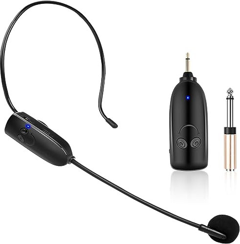 YOYIAG 2.4G Wireless Mic Headset and Handheld 2 in 1, 50m Wireless Transmission Mic for Voice Amplifier, Speakers, Teacher