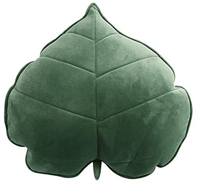 KOOMAL 3D-Blätterkissen, ästhetisches Blatt-Wurfkissen, weiches Plüschkissen, bequemes Schlafkissen für Sofa, Couch, Bett (grün)