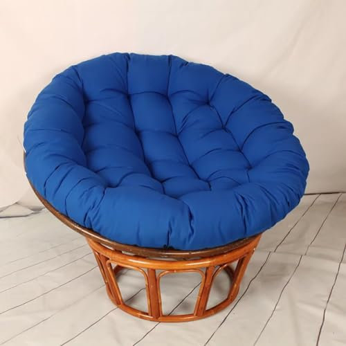 Xinwanhong Papasansessel Kissen, Papasan Sitzkissen für Hängesessel, Polster Bodenkissen für Schwenksessel, Rund Papasan Sessel, Polyrattan Sessel, Garten Stuhlauflag, Königsblau, 40 * 40cm