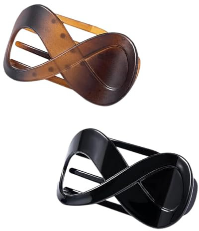 GNALIA 2 Pcs Pinze Grandi Per Capelli Fermaglio Donna Elegante Mollettone Antiscivolo Francese Accessori Adatto A Ragazze Marrone Scuro