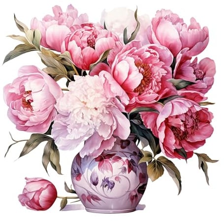 GRAZDesign Wandtattoo Blumen Pfingstrosen Wandaufkleber Wanddeko für Wohnzimmer - 59x57cm