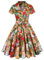 Vintage Rouge à Carreaux Robe ceinturée Tunique Femmes vêtements élégant à Manches Courtes années 50 Hepburn rétro Swing Rockabilly Robes en Coton-comme Le Montre l'image-L
