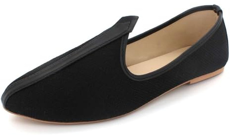 AARZ LONDON Mens Gents Groom Shimmery Traditional Ethnic Wedding Indian Pumps Khussa Jutti Slip On Flat Black Shoes Size 11 UK 45 EU