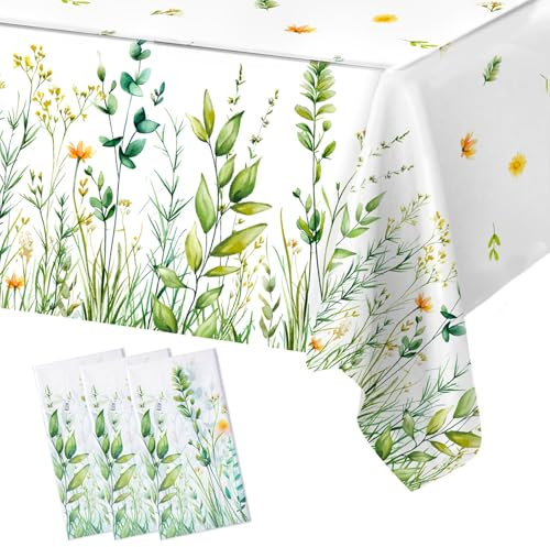Frigg SJK-Spring Tischdecke, Tischläufer Salbeigrün, Tischdecke Outdoor- 3er-Pack 220x130cm Salbeigrün Baby Shower Tischdecken für Babyparty, Outdoor-Camping, Zuhause, Geburtstag, Hochzeit, Tischdeko