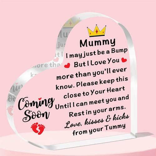 JETTOP Placa acrílica para el Día de la Madre, regalo para el primer día de la madre, regalo para mamá a ser madre