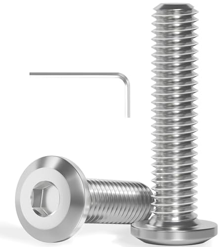 20 viti a testa piatta M8 x 25, in acciaio inox A2 V2A, esagono incassato, filettatura completa, con chiusura a esagono incassato