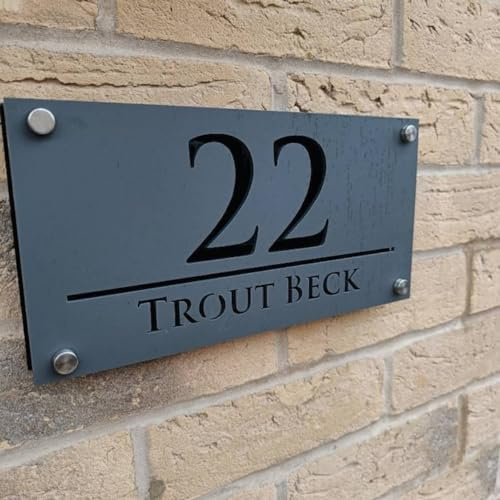 Personalized Acrylic 3D Modern House Number Sign For Outdoor, Wall Mounted Address Plate For House Number,House Heating Gifts (20X40CM)
