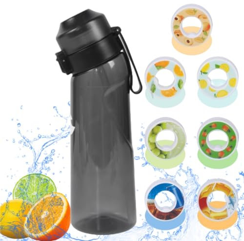 Rikedor Air Scent Water Bottle with Flavor Pods 650ml Starter Up BPA Free Scented Drinking Cup with 7 Fruit Flavour Pods 0 Sugar Calorie for Gym School Outdoor