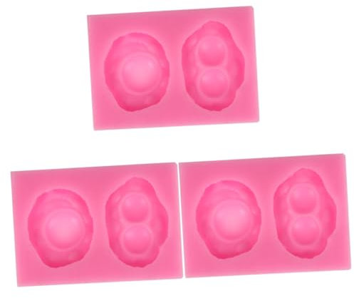 Garneck 3 Piezas molde huevo frito pastel en forma de huevo Molde de fondant para hornear de bricolaje planchas de asar planchas para asar molde de silicona molde creativo molde inverso