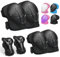 Rodilleras para niños, Protectores en línea para niños, Ajustables, Rodilleras, Coderas, 6 en 1 para monopatín, Patines en línea, Hoverboard, Bicicleta, monopatín (Negro)