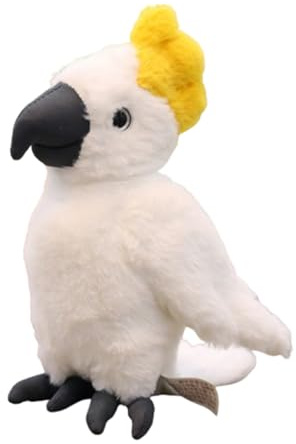 champracer Vogel Papagei Plüschtier,Nachsprechendes Papagei Vogel Plüschtier, 30 cm Niedliche Plüsch Ara Papagei Stofftier Kuscheltier Plüschtier, für Kinder Erwachsene (30 cm,Weiß)