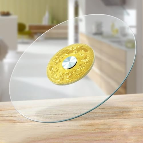 AYHARYLH Plateau Tournant Table Lazy Susan Plateau Rotatif Transparent,Plateau Rotatif En Verre, Plat Service À Fromage,avec Centres De Table À Roulement Silencieux,diamètre 50-120cm (20-47 Inch)