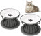 Aevcvok Comedero Gato Elevado, 2X Cuencos para Gatos de Cerámica con Soporte y Alfombrilla Antideslizante, Plato Comida Gato Plano para Aliviar la Fatiga de los Bigotes