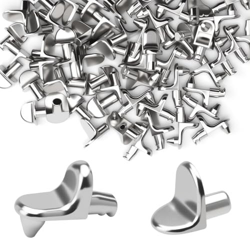 APOMOONS 60 Pezzi Supporti per Mensola 5mm Supporto a Forma di L per Ripiano Supporto per Mensola in Metallo Fissaggio per Ripiani Armadio Mobile Retro Armadio Mobili