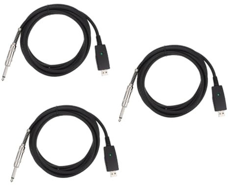 TOYANDONA 3pcs Guitar Cable Cables USB c Cable Instrument Acoustic Bass USB Male Interface Wire Guitar Cord Electric Guitar Audio Cable USB Adapters USB to USB c Guitars Pvc Black