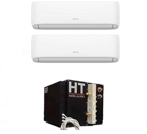 CLIMATIZZATORE DUAL SPLIT 12000+12000 HT MILANO ARTIX DC INVERTER AD ACQUA A++A++ GAMMA 2025 GAS R-32 WI FI INTEGRATO POMPA DI CALORE