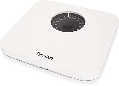 TERRAILLON - Balance Pèse Personne Mécanique - Grand Cadran, 150kg max - Modèle 'Nautic' (BLANC RETRO)