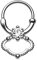 Piercingfaktor Piercing Doppel Tribal Ring mit Kristall Stein Septum Tragus Helix Ohr Nase Lippe Brust Intim Scharnier Clicker Silber Clear