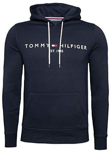 Tommy Hilfiger Herren Hoodie Core Tommy Logo mit Kapuze, Blau (Sky Captain), L