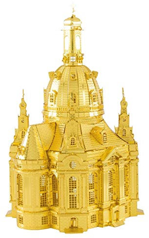 Fascinations ICX119 Metal Earth Metallbausätze - Wahrzeichen Dresdener Frauenkirche, lasergeschnittener 3D-Konstruktionsbausatz, 3D Metall Puzzle, DIY Modellbausatz mit 2 Metallplatinen, ab 14 Jahre