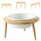 White Ceramic Adjustable Elevated Raised Pet Bowl with Wood Stand for Cats and Dogs No Spill Pet Food Water Feeder (3 installation methods for different height) Large