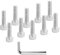 DAZISEN 11pcs Piezas de Bicicleta - M5 Tornillo de Cabeza Allen Moleteada de Acero inoxidable Tornillos Fijos para Bicicleta, Plateado, (M5x20)*10+Llaves Allen*1