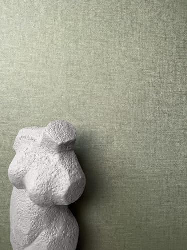 NEWROOM Papier peint Vert Couleur Unie Intissé - Moderne Vert olive Kaki Structure Textile Couleur Unie
