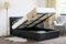 MODERNIQUE Bilancio Ottoman Storage BLACK Faux_Leather Single (3FT) Bounce Sprung Slats Base, Gas Lift up End Up Fabric Covered Floor Massive Storage Bed (Black, Single (3FT))