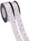 Pandahall 2 Rollen 20 Meter Stern bedrucktes Satinband 1,5 cm breit weißes Dekoband mit Goldfolie für Geschenkverpackungen, Handarbeit, Party, Hochzeit, Dekoration