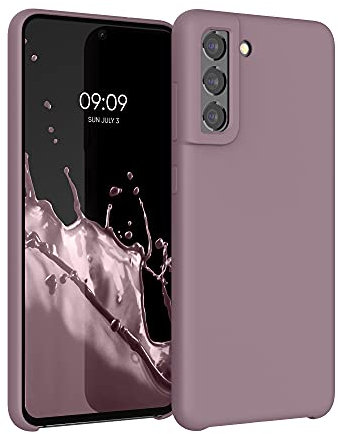 kwmobile Cover per Samsung Galaxy S21 FE Custodia - Back Case per Smartphone in Silicone TPU - Protezione Gommata - uva