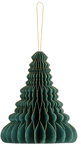 Wiederverwendbare Deko Tannenbaum Ornament Wabenball Wabenbälle aus Pappe Deko Weihnachten Weihnachtsbaum grün zum Hängen oder Stellen Höhe 20cm