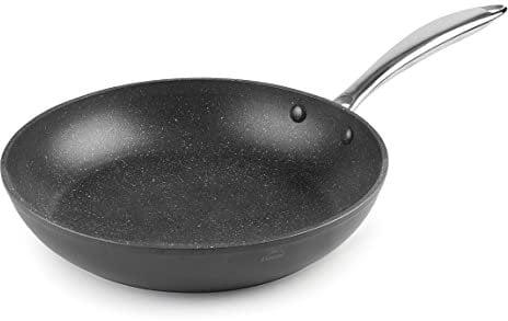 LACOR - 27018 - Sartén Antiadherente Tricapa, Sartén de Aluminio Fundido, Libre de PFOA, Mango ergonómico, Apta para todas las Cocinas, 18 cm, Negro