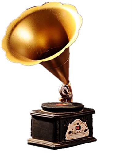 YUNHOME Ornamente Dekoration Modell Skulptur Deko Mechanisches Retro Nostalgie Vintage Grammophon Vinyl Plattenspieler Modell Bar Café Fenster Weinschrank Dekorationen