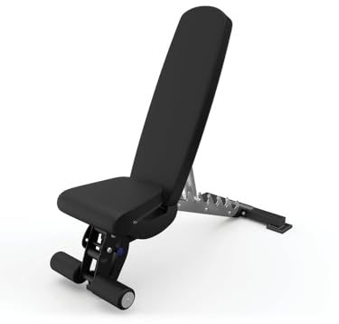 ATLETICA B6-Decline Hantelbank | Studio Qualität | 43 kg schwer | Negativ verstellbar | Beinablage | Edelstahl Verstellmechanismus | 7 cm dicke Polster Material Leather