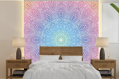 Selbstklebend Tapete Wandpapier Wandaufkleber Fototapete Tapeten Wanddeko 350x350 cm Mandala mit Details