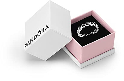 PANDORA Moments Silver Simple Infinity Band Ring | Sterling Silver Infinity Ring, Linked Infinity Sign Band, Hand-Finished 925 Silver Stackable Gift, Wear or Layer
