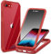 CENHUFO Compatible with iPhone SE 2022/2020 Case,iPhone 8/ iPhone 7 Case Built-in Privacy Screen Protector,Shockproof Case with Anti Spy Tempered Glass Screen Protector for iPhone 8/7/SE2/SE3 -Red