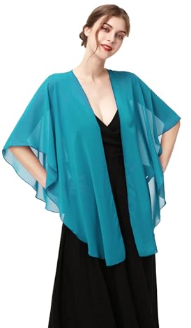 Damen Chiffon-Schals und Wickeltuch, Hochzeit, Party, Schal für Abendkleider, Türkis/Ausflug, einfarbig (Getaway Solids), Einheitsgröße