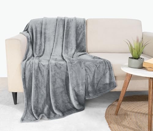 Utopia Bedding Kuschelige Fleecedecke [130x150 cm, Aschgrau] Weiche, leichte, warme Flauschige Decke Kuschelige und atmungsaktive Decken für Bett Sofa Couch