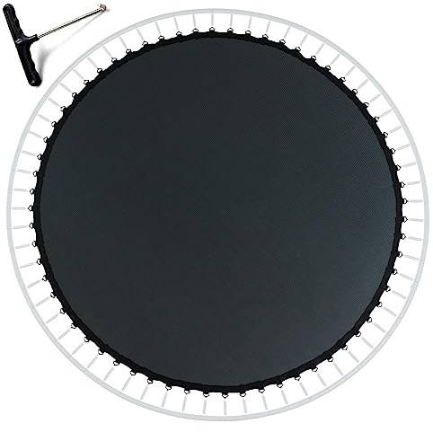 UVCMDUI Lona de Salto para Cama Elástica con Diámetro de 305 cm 54/56/60/64 Ojales Anillos en V Recambio Lona Cama Elástica Colchoneta de Salto para Trampolín Lona De Láminas,10ft 305cm 64 Rings