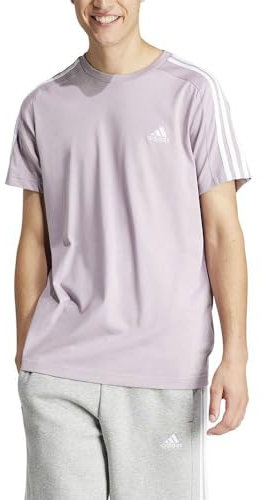 adidas Herren Essentials Single Jersey 3-Stripes Tee, preloved fig, M