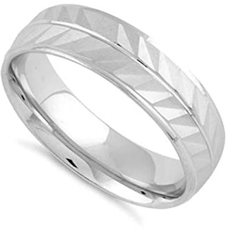 925 Sterling Silber platiniert Zweilagiger Zick-Zack-stapelbarer Bandring Damen Schmuck (21)