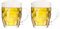 TUSAPAM Dimple Stein Bierkrug-Set, 283.5 g Biergläser mit Griff, Glas-Bierkrug, spülmaschinen- und gefriergeeignet, klar und stabil, 2er-Set